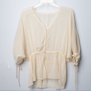 Vintage Chiffon Creme blouse